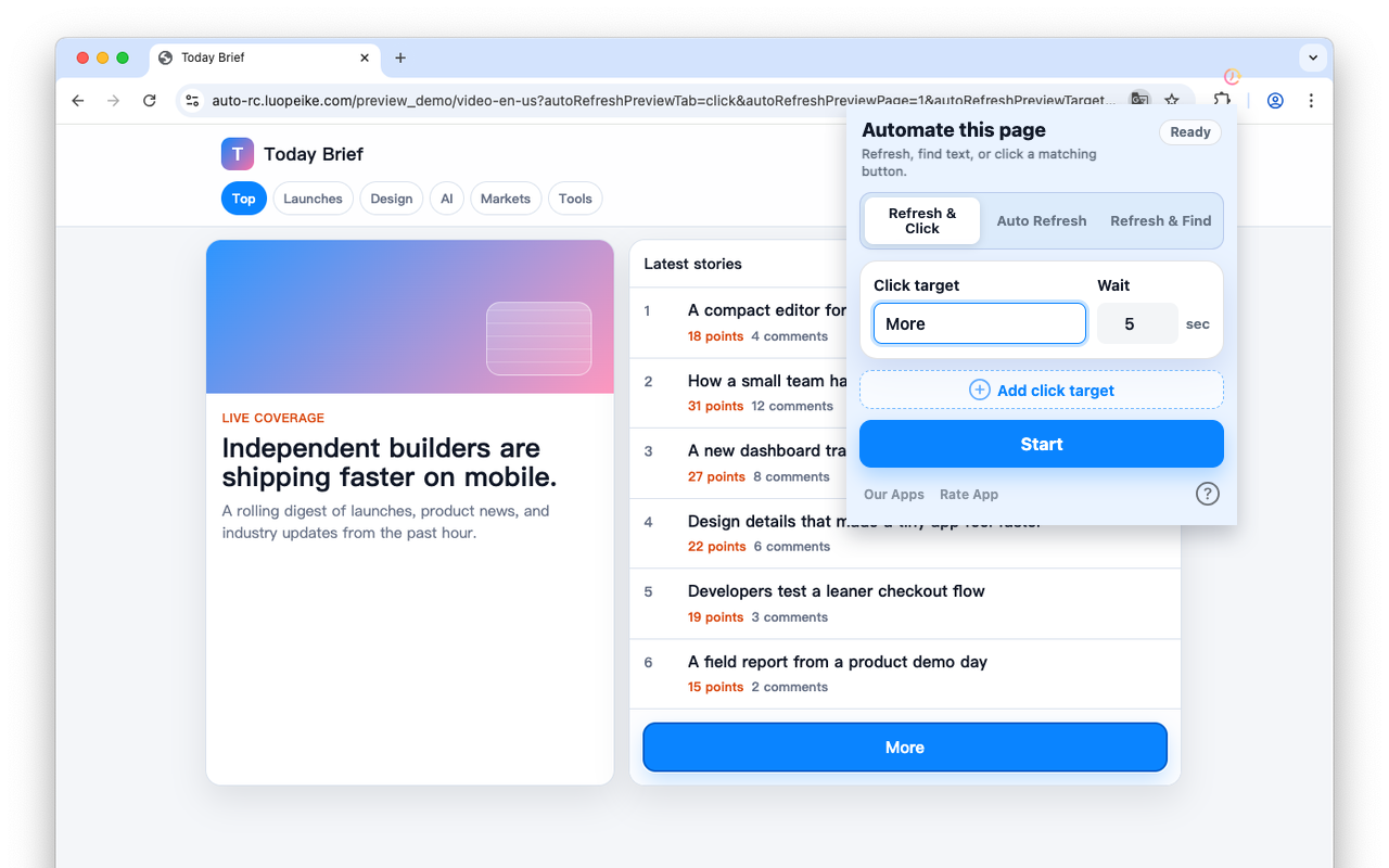 New extension popup preview